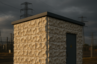 Rotterdamskie studio pokrywa holenderską stację transformatorową 322 niestandardowymi 3D drukowanymi ceramicznymi płytkami