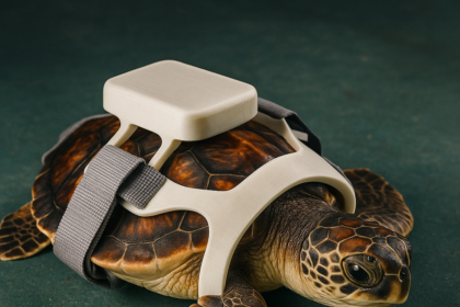 Centrum Żółwi Morskich w Gruzji wydrukowało w technologii 3D pływające uprząż dla rannego żółwia