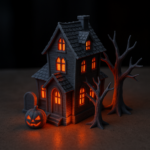 Dom dusz — Scena Halloweenowa z oświetleniem LED