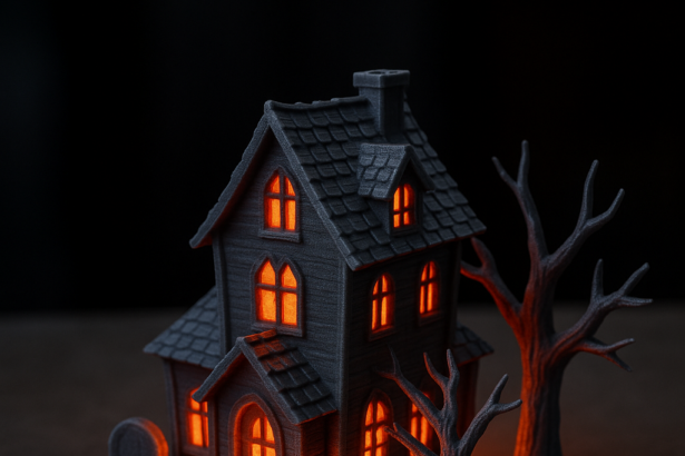 Dom dusz — Scena Halloweenowa z oświetleniem LED